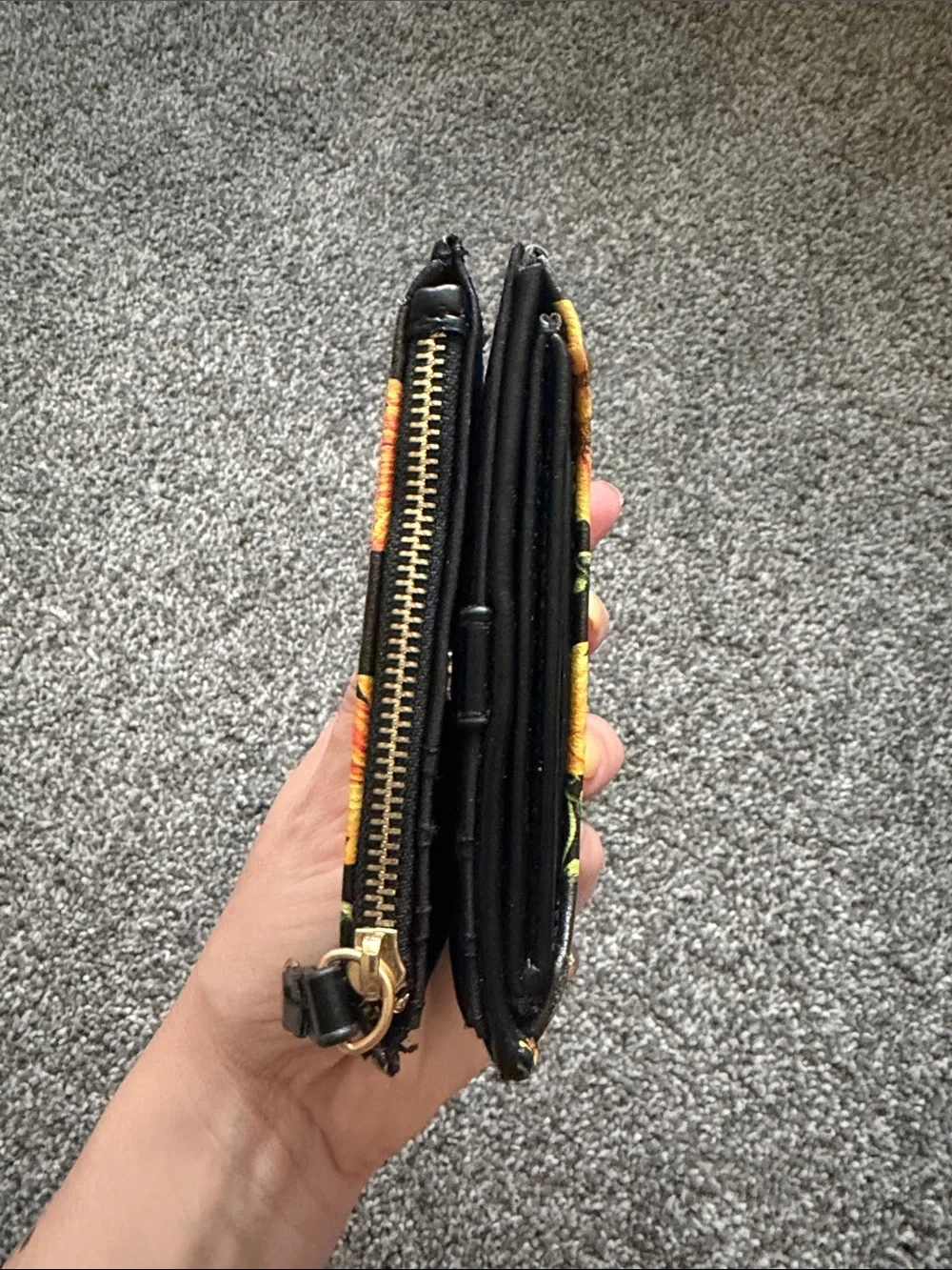 Sunflower Print Zip Wallet
